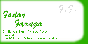 fodor farago business card