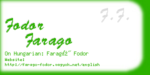 fodor farago business card